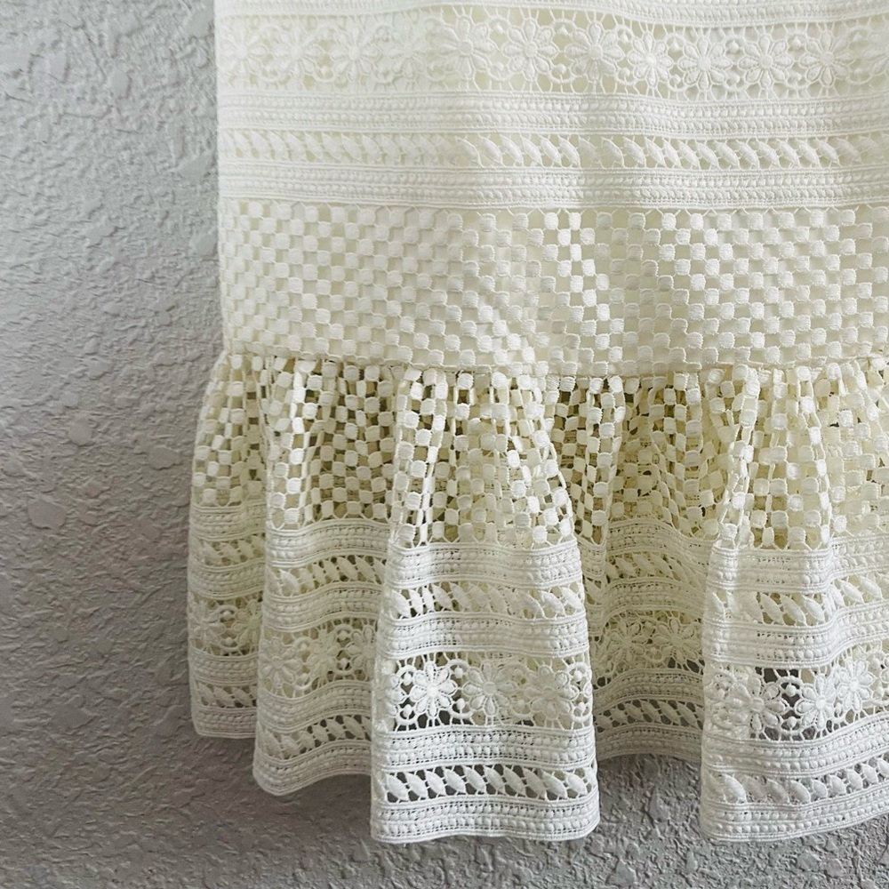 J. Crew Geometric Lace Midi Dress in Ivory NWT - Picture 2 of 14